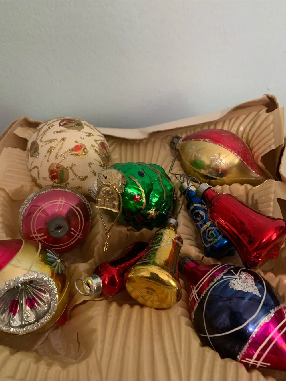 Glass Christmas Ornaments Mixed Lot of 10